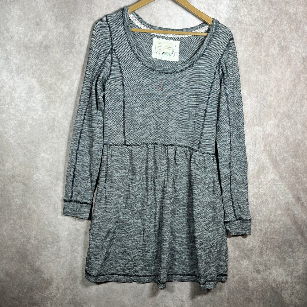 Anthropologie Saturday Sunday Desna Mini Dress Womens Medium Gray Babydoll
